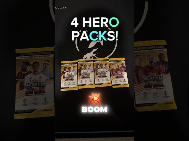 We Opened 4 HERO PACKS! Rare Topps Match Attax Football Cards Pulled! #Shorts #matxhattax