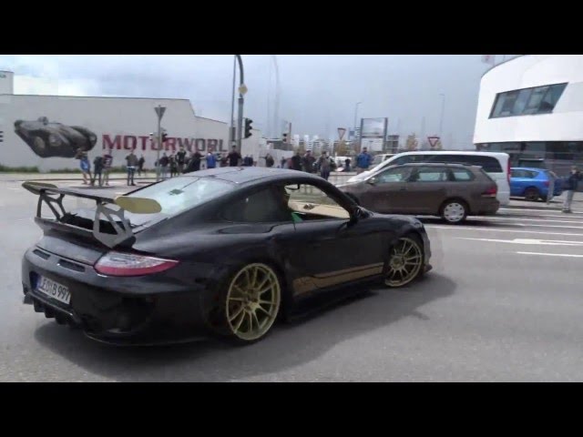 Porsche 9ff GTronic 1200 HP DRIFT FAIL [Almost crash] @ Motorworld Stuttgart