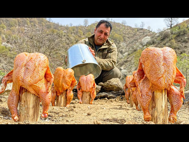 A Whole Chicken Fried Under A Bucket! An Unusual Way To Prepare A Crispy Dinner