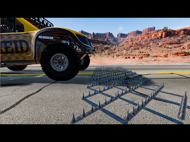 🚗💥 Cars vs Spike Strip! Tires BURSTING in BeamNG.Drive 💥🚗