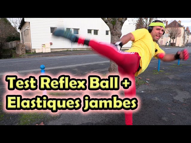 Expérimentation Reflex ball + élastique (résistances) aux jambes. Entrainement boxe k1 muay thai mma