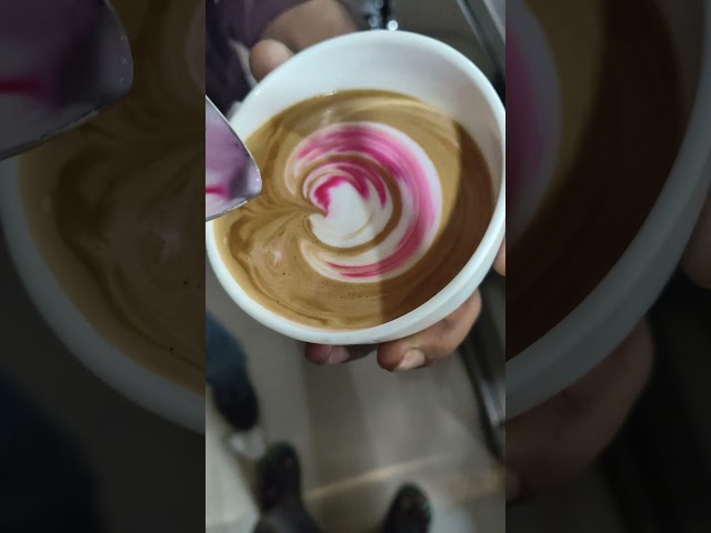 How to make latte colourful art #coffee #latte #shorts #fyp #fy