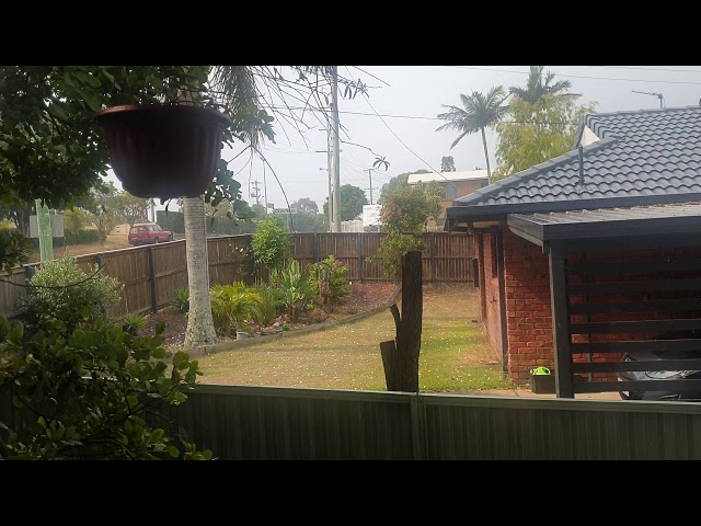 Huge hail falling in a storm in the Gold Coast near Brisbane., 17 November 2019