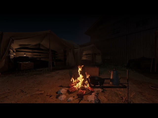 🔥 Cozy Campfire for Cook at Camping After Rain (4 HOURS). Campfire with Crackling Fire Sounds.