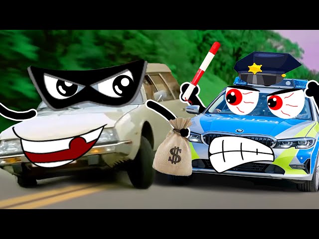 Police Car Chases | Street Racing Car | Lucky Doodles