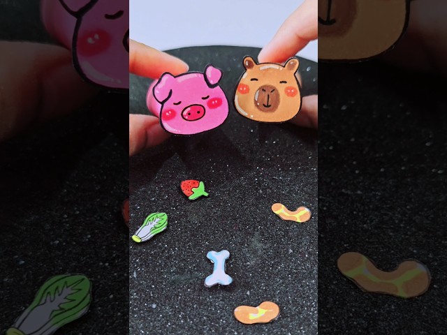 🐷DIY ￼eating food ￼pets !? #papercraft #cutecrafts #craft #crafts #cute #thingstodo