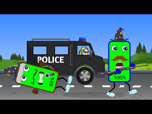 👮 Police vs Poor Criminal and FastMew Collection new | Battery Charging Animation || FasT Mew