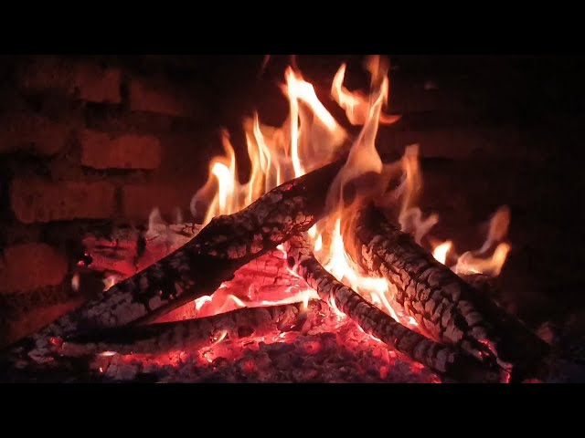 Burning Logs & Crackling Fire Sound to Reduce Stress & Before Sleeping 🔥 Cozy Fireplace 4K.