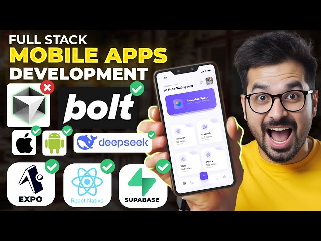 How to Develop Mobile Apps for Android and iOS using Bolt.new AI Coding in React Native & Expo 2025