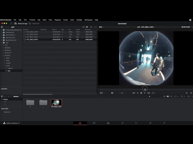 DaVinci Resolve  Stereo 3D Sync Stereoscopic Clips Tutorial (with vuze files)
