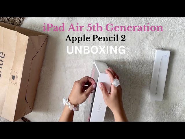 NEW iPad Air (Pink) 5th Generation and Apple Pencil 2 Unboxing + ASMR