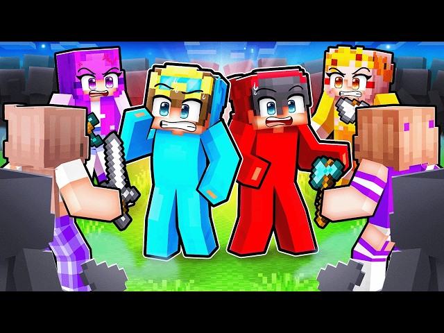 GIRL HUNTERS vs BOY SPEEDRUNNERS SHOWDOWN in Minecraft!