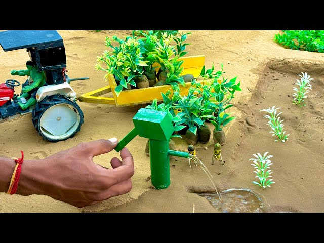 Diy tractor mini hand pump science project @DiyCreativeFarm