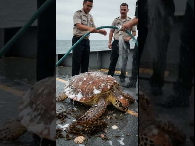 🛳️🐢 Resgate ÉPICO Soldados Salvam Tartaruga Gigante Coberta de Parasitas no Ártico! 🐢🚨