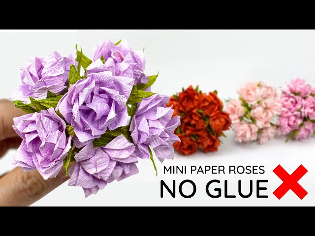 DIY Crepe Paper Roses, Easy Small Paper Flowers No Glue Paper Craft