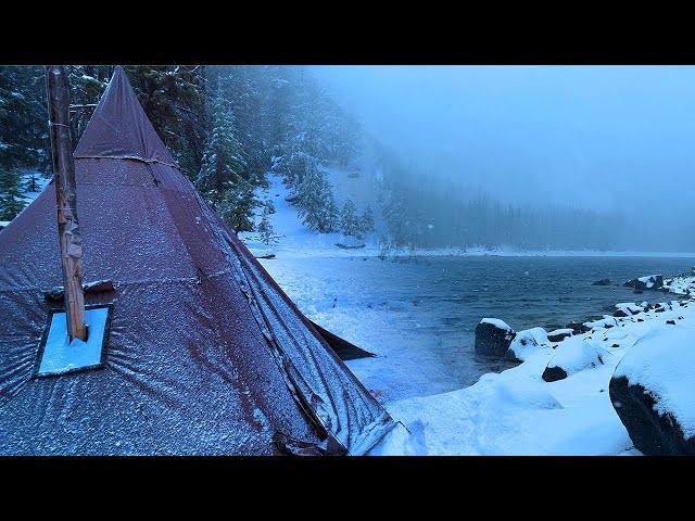 Hot Tent Camping In A Snowstorm