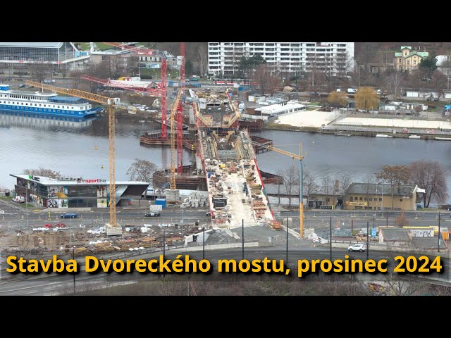 Stavba Dvoreckého mostu, prosinec 2024 | 8K HDR