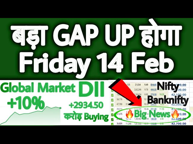 Nifty prediction for tomorrow | 14 Feb Friday | Global Market Live | Banknifty tomorrow prediction