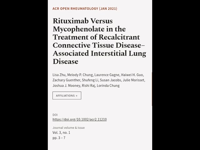 Rituximab Versus Mycophenolate in the Treatment of Recalcitrant Connective Tissue Dis... | RTCL.TV