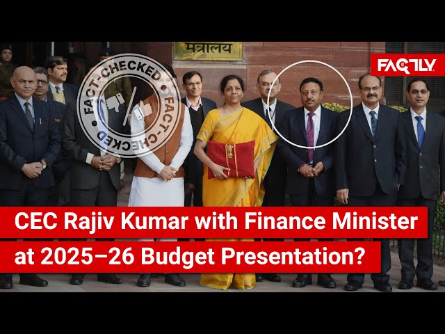 FACT CHECK: Does Viral Image Show CEC Rajiv Kumar with FM Nirmala Sitharaman on 2025–26 Budget Day?