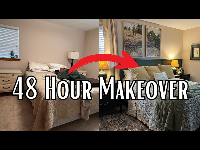 Transforming a Drab Bedroom in 48 Hours (on a Budget)! Rental Friendly DIYs!