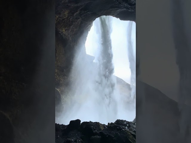 Inside an Iceland Waterfall 💦 #waterfall #iceland #travel #photography