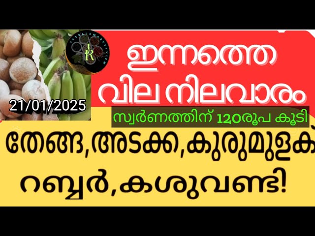 റബറിനും കുരുമുളകിനും തളർച്ച | Cardamom broke the hope | ഇന്നത്തെ 21/1/25 അന്തിമ വില