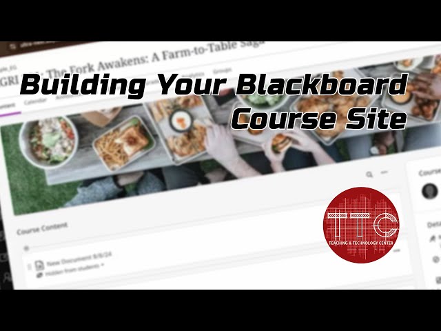 Building Your Blackboard Ultra Course Site