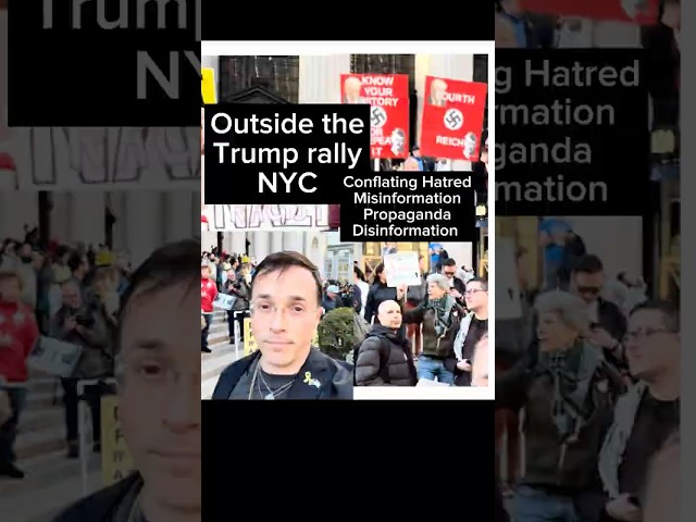 Outside the Trump rally in NYC — misinformation and disinformation