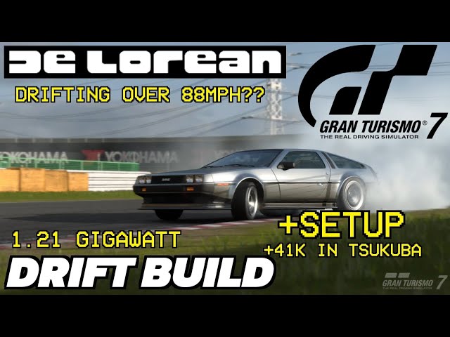 DMC DeLorean S2 Drift Build Gran Turismo 7 Setup + 41k Tsukuba Lap