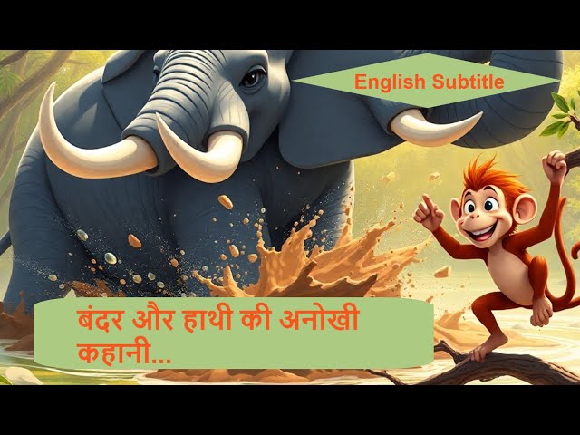 बंदर और हाथी की अनोखी कहानी... I English Subtitl