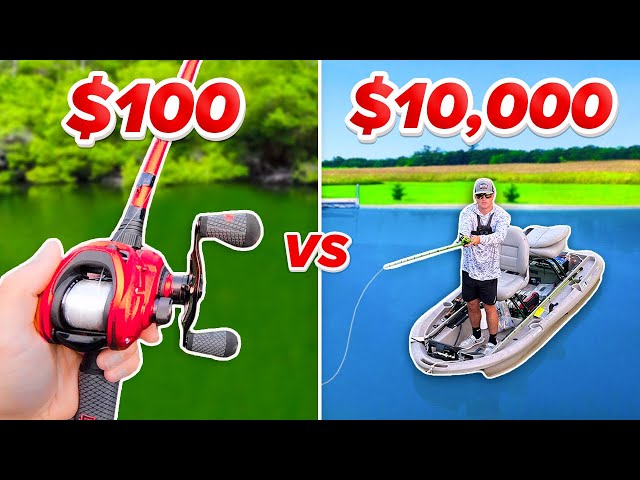 $100 vs $10,000 Budget Fishing Challenge (Rod, Reel, Boat, Lures)