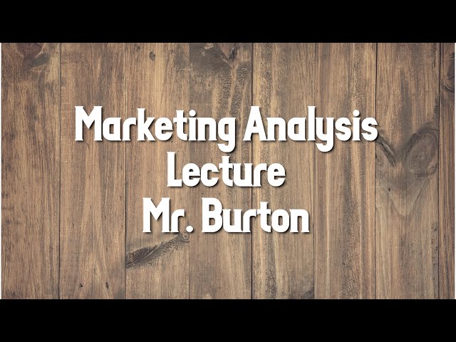 Marketing Analysis Lecture