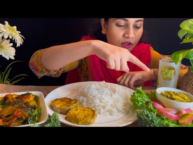 EATING SHOW | RICE, SPICY MACHER JHOL | ASMR MUKBANG