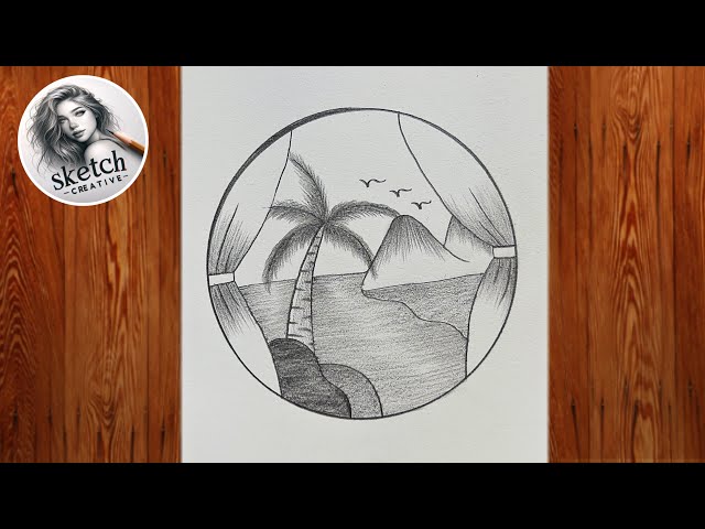 How to Draw Beautiful Scenery Inside a Circle | Circle Landscape Drawing | Easy Drawings