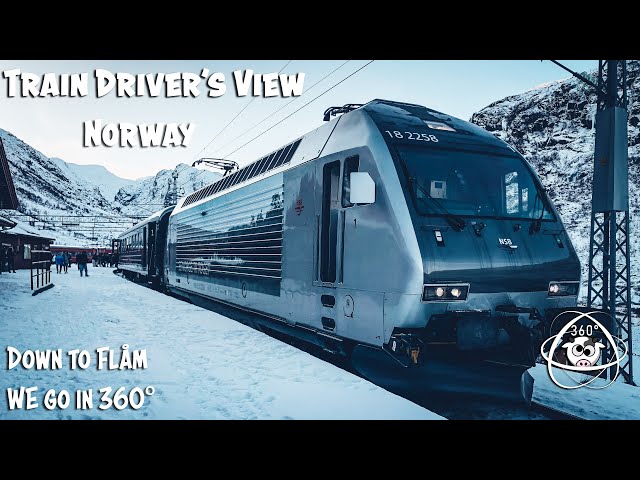 TRAIN DRIVER'S VIEW 360°: Down to Flåm we go