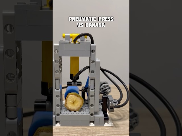 Pneumatic Press VS Banana | #pneumatic #dcmotor #motor #dcmotorproject #tech