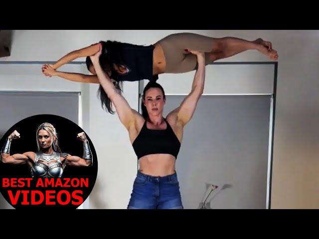 THE GIANT AMAZON VS THE TINY GIRL! Tall woman lift and carry