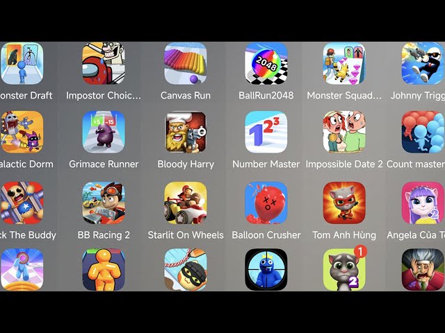 Number Master,Tom hero Dash,marble run,Bloody Harry,BB racing 2,Galactic Dorm,Grimace Monster,...