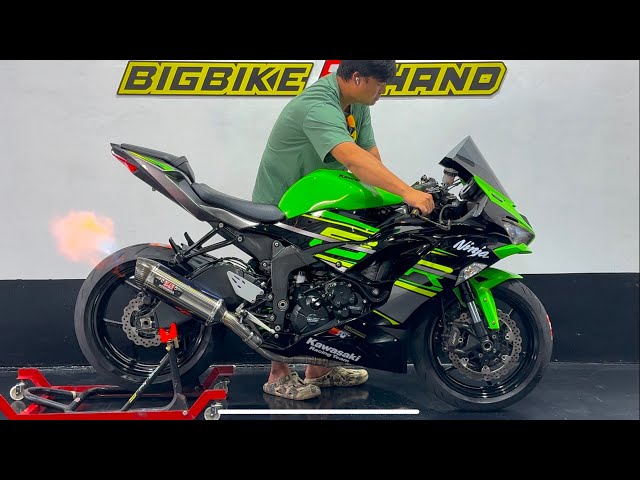 Kawasaki Zx6r 2019 Exhaust sound Yoshimura r77 stainless slip on