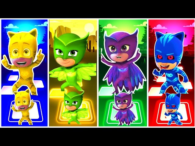 CATBOY ★🆚OWLETTE 🆚 NIGHT NINJA 🆚 GEKKOY🆚PJ MASKS ,,, tiles hop EDM Rush ♥♥️♥️