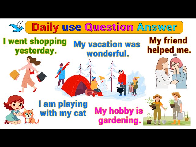 Common Daily Use English Question Answers | Learning Question Answers | Easy English Sentences