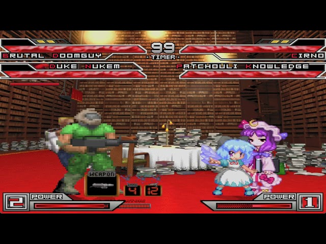 mugen 1.1b1 kof woj red edition john-7 brutal doomguy, duke nukem vs cirno, patchouli knowledge