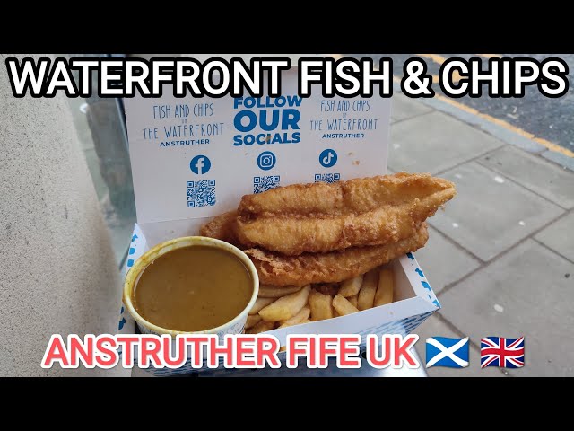 FISH & CHIPS on the WATERFRONT ANSTRUTHER FIFE SCOTLAND UK BRITISH FOOD