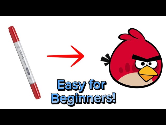 How to draw Red from Angry Birds (easy)