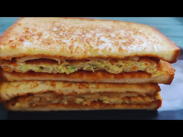 കൊറിയൻ കാബേജ് എഗ്ഗ് സാൻഡ്‌വിച്ച്|Easy Korean Street Toast|Cabbage Egg Sandwich Recipe