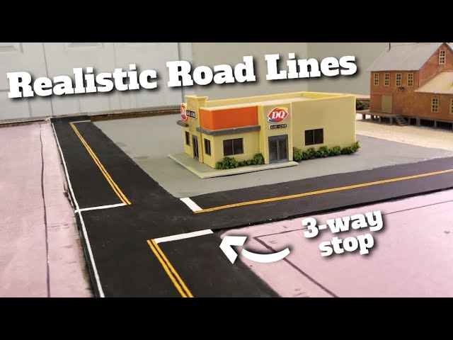 Building HO Train Layout - Ep 7 - How to do Road Lines (Double Yellow)