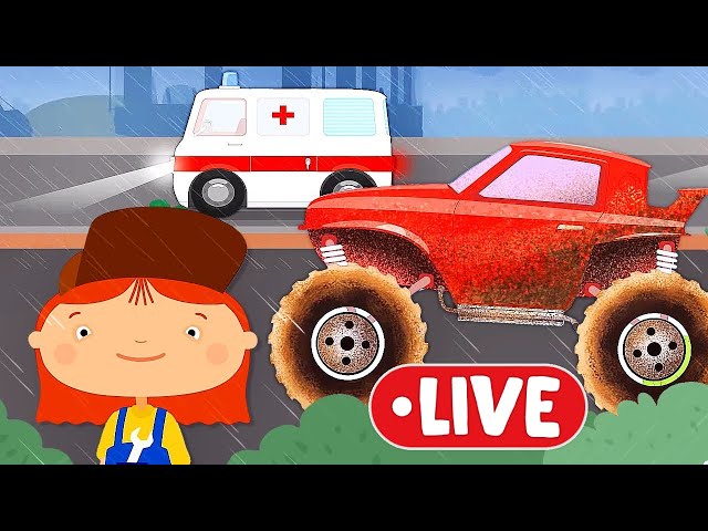 LIVE STREAM! Doctor McWheelie car cartoons for kids & street vehicles cartoon full episodes.