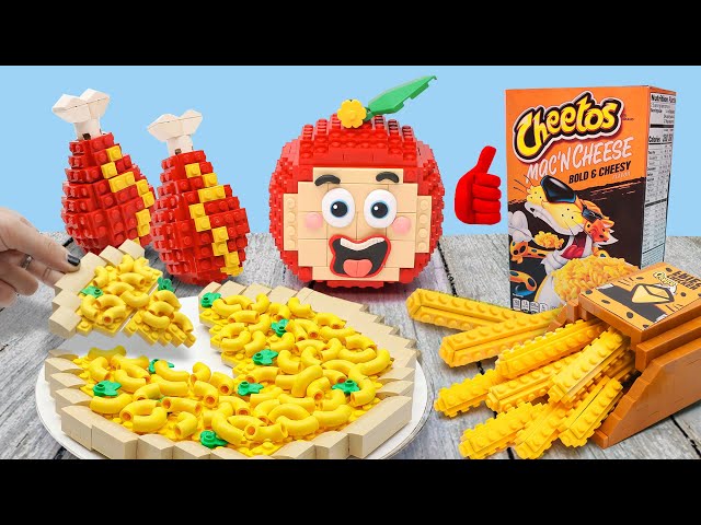 Cheesy Fast Food Pizza, French fried,  Spicy Chicken Mukbang || Lego stopmotion vs Asmr Animation