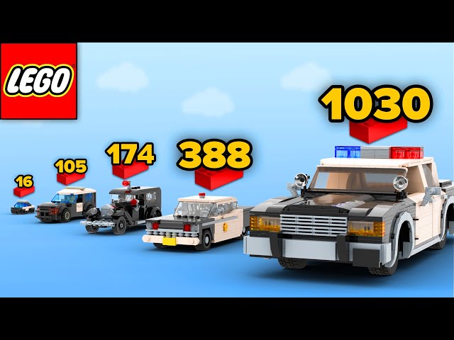 LEGO POLICE CARS From 16 to 1030 Parts | Comparison